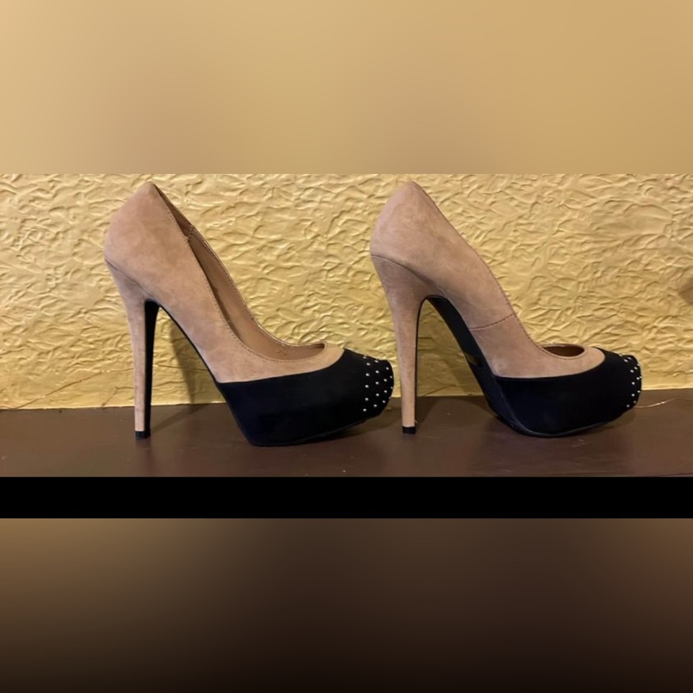 Nude & Black Ladies Stiletto Heels Sz 8.5 - Picture 4 of 6
